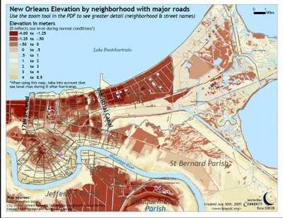 New Orleans Elevation by Neighborhood
