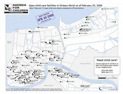 Open Childcare Facilities in Orleans Parish